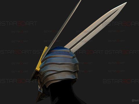 Long Sword Devil Helmet - Chainsaw Man Cosplay Modello di stampa 3D