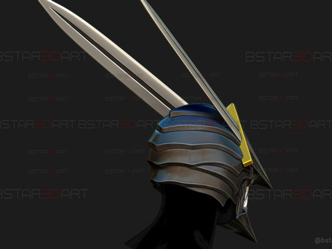 Long Sword Devil Helmet - Chainsaw Man Cosplay Modello di stampa 3D