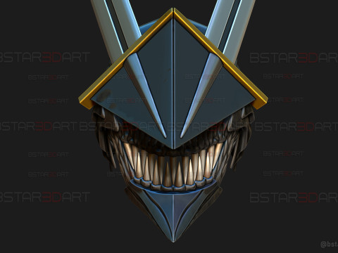 Long Sword Devil Helmet - Chainsaw Man Cosplay Modello di stampa 3D