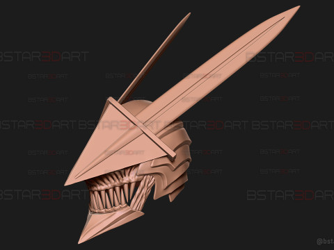 Long Sword Devil Helmet - Chainsaw Man Cosplay Modello di stampa 3D