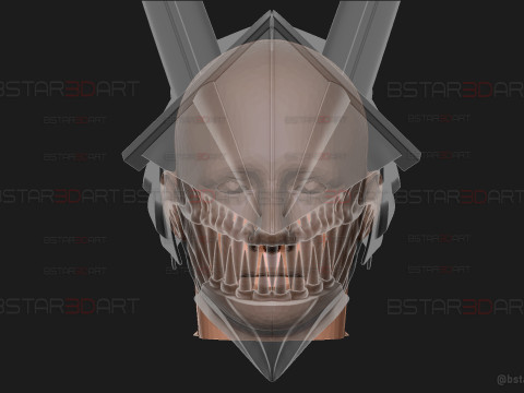 Long Sword Devil Helmet - Chainsaw Man Cosplay Modello di stampa 3D