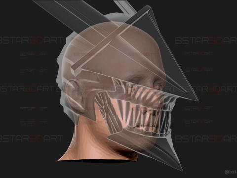 Long Sword Devil Helmet - Chainsaw Man Cosplay Modello di stampa 3D