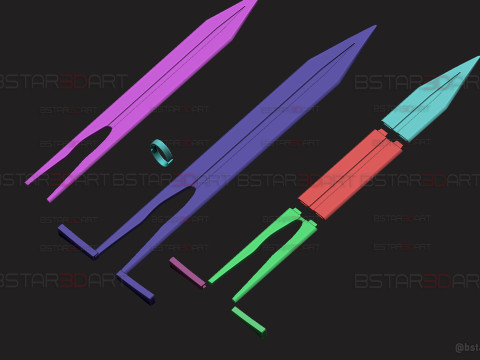 Long Sword Devil Blade Arm Weapon - Chainsaw Man Cosplay 3D Print Model