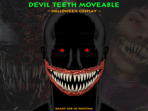Monster Teeth - Jaw Moveable - Halloween cosplay 3D-printmodel