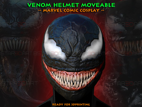 Venom Helmet Moveable - Marvel Movie 2024 3D 프린트 모델
