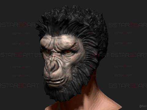 Monkey Man Mask - Halloween cosplay 3D प्रिंट मॉडल
