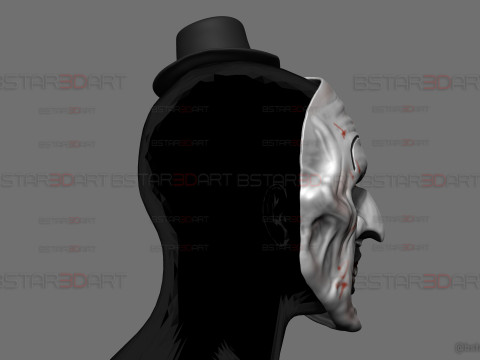 Art The Clown mask - Terrifier 3 Cosplay For Halloween Model Cetak 3D