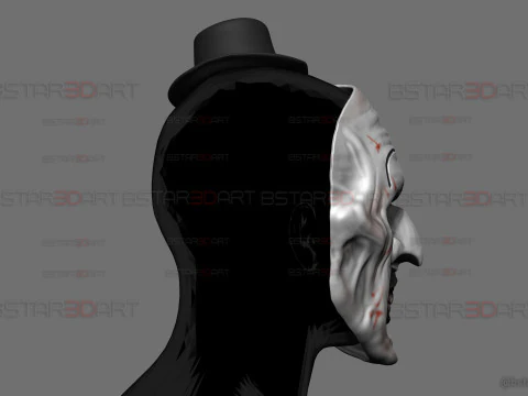 Art The Clown mask - Terrifier 3 Cosplay For Halloween 3D Print Model