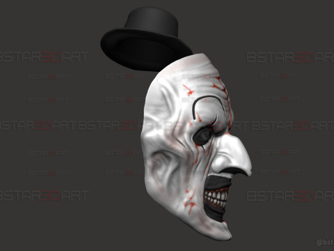 Art The Clown mask - Terrifier 3 Cosplay For Halloween Model Cetak 3D