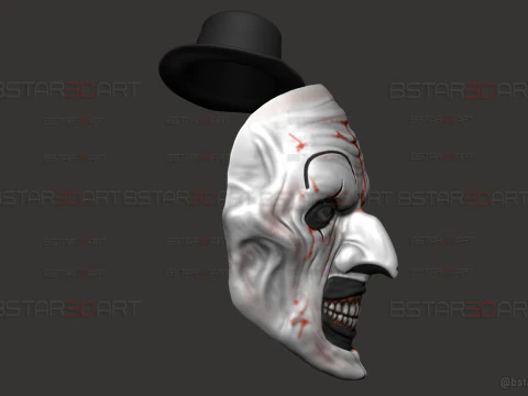 Art The Clown mask - Terrifier 3 Cosplay For Halloween 3D Print Model
