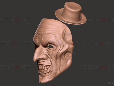 Art The Clown mask - Terrifier 3 Cosplay For Halloween Model Cetak 3D
