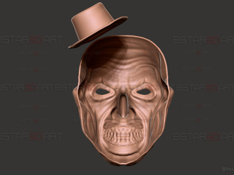 Art The Clown mask - Terrifier 3 Cosplay For Halloween Model Cetak 3D