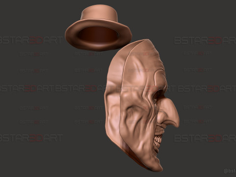 Art The Clown mask - Terrifier 3 Cosplay For Halloween Model Cetak 3D
