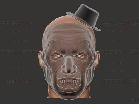 Art The Clown mask - Terrifier 3 Cosplay For Halloween Model Cetak 3D