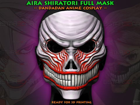 Dandadan Aira Shiratori Full Mask - Anime Cosplay 3D Print Model