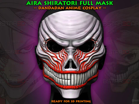 Dandadan Aira Shiratori Vollmaske &ndash; Anime Cosplay 3D Druckmodell