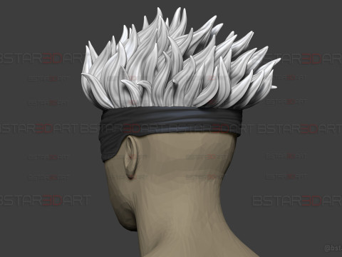 Gojo Saturo Eye Mask With Hair - jujutsu Kaisen Cosplay 3Dプリントモデル