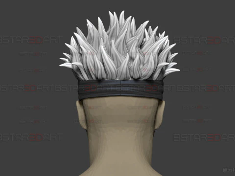 M&aacute;scara de olho Gojo Satoru com cabelo - cosplay jujutsu Kaisen Modelo de Impressão 3D