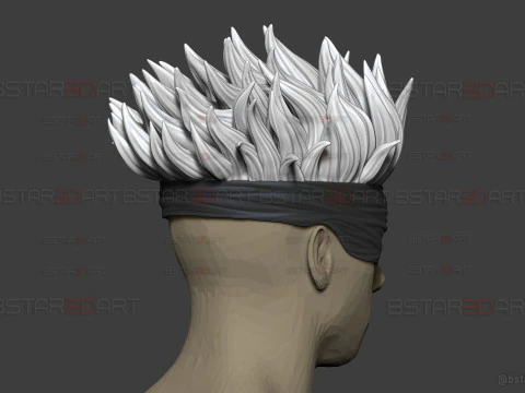 M&aacute;scara de olho Gojo Satoru com cabelo - cosplay jujutsu Kaisen Modelo de Impressão 3D