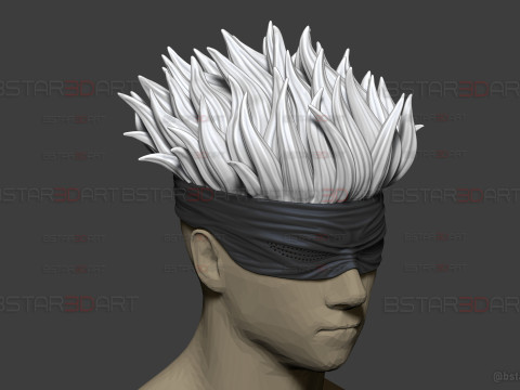 Gojo Saturo Eye Mask With Hair - jujutsu Kaisen Cosplay 3Dプリントモデル