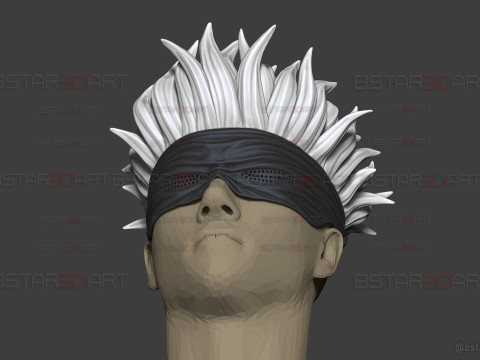Gojo Saturo Eye Mask With Hair - jujutsu Kaisen Cosplay 3Dプリントモデル