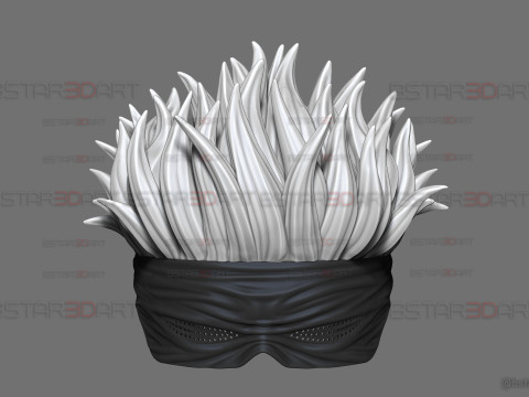 Gojo Saturo Eye Mask With Hair - jujutsu Kaisen Cosplay 3Dプリントモデル