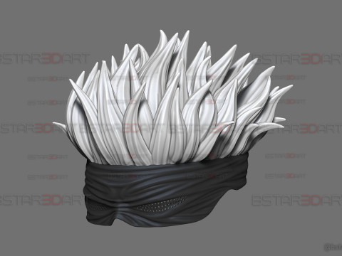 Gojo Saturo Eye Mask With Hair - jujutsu Kaisen Cosplay 3Dプリントモデル