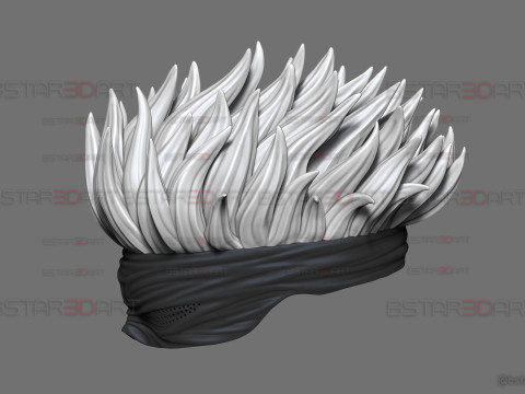 Gojo Saturo Eye Mask With Hair - jujutsu Kaisen Cosplay 3Dプリントモデル