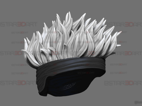 Gojo Saturo Eye Mask With Hair - jujutsu Kaisen Cosplay 3Dプリントモデル