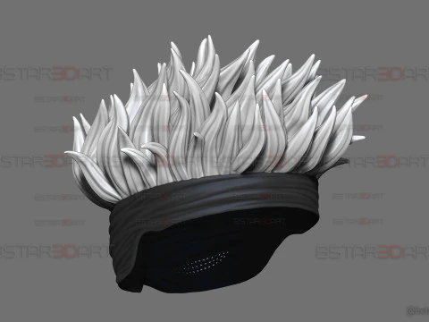 M&aacute;scara de olho Gojo Satoru com cabelo - cosplay jujutsu Kaisen Modelo de Impressão 3D