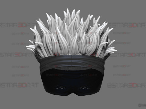 Gojo Saturo Eye Mask With Hair - jujutsu Kaisen Cosplay 3Dプリントモデル