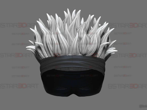 M&aacute;scara de olho Gojo Satoru com cabelo - cosplay jujutsu Kaisen Modelo de Impressão 3D