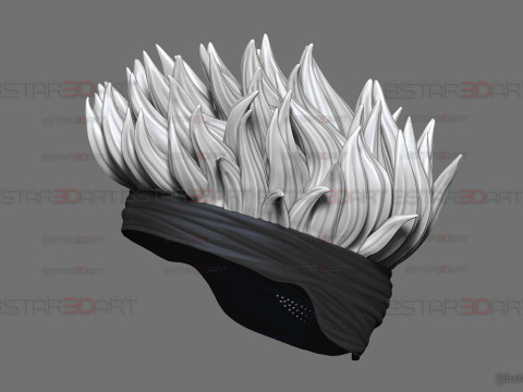 Gojo Saturo Eye Mask With Hair - jujutsu Kaisen Cosplay 3Dプリントモデル