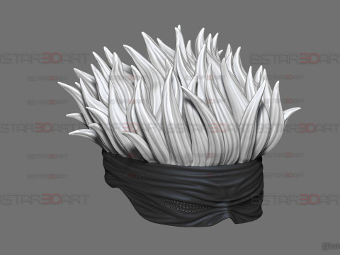 Gojo Saturo Eye Mask With Hair - jujutsu Kaisen Cosplay 3Dプリントモデル