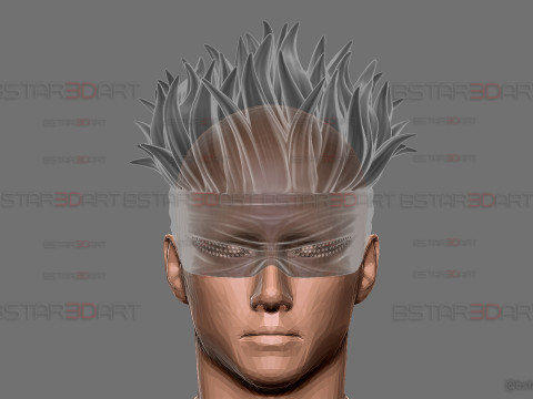 Gojo Saturo Eye Mask With Hair - jujutsu Kaisen Cosplay 3Dプリントモデル