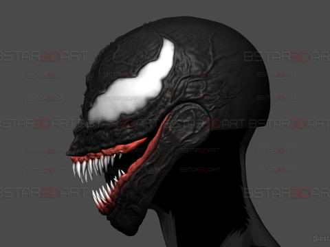 Venom Helmet Damaged Moveable - Marvel Movie 2024 3D printmodel