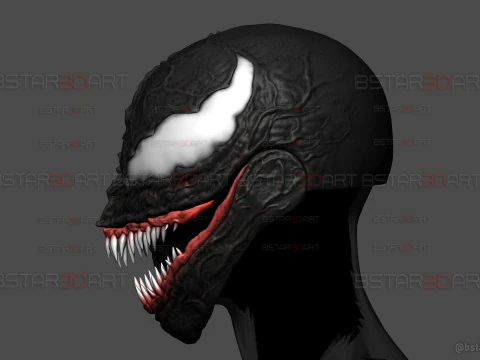 Venom Helmet Damaged Moveable - Marvel Movie 2024 3D Print Model