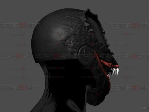 Venom Helmet Damaged Moveable - Marvel Movie 2024 3D Print Model