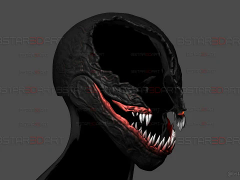 Venom Helmet Damaged Moveable - Marvel Movie 2024 3D Print Model