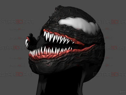Venom Helmet Damaged Moveable - Marvel Movie 2024 3D Print Model