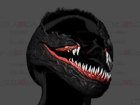 Venom Helmet Damaged Moveable - Marvel Movie 2024 3D Print Model