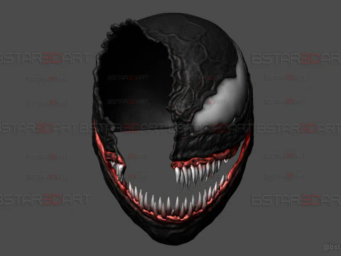 Venom Helmet Damaged Moveable - Marvel Movie 2024 3D Print Model