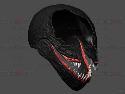 Venom Helmet Damaged Moveable - Marvel Movie 2024 3D Print Model