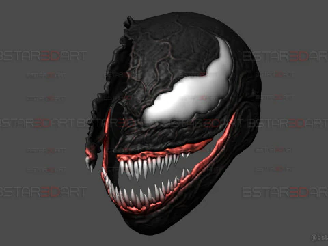 Venom Helmet Damaged Moveable - Marvel Movie 2024 3D Print Model
