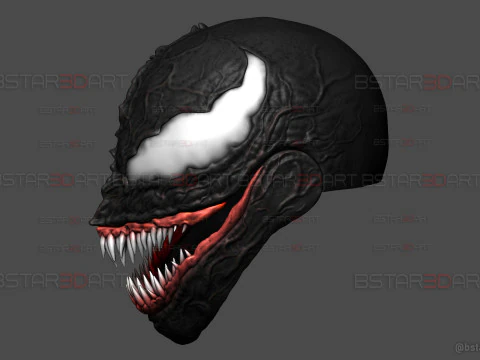 Venom Helmet Damaged Moveable - Marvel Movie 2024 3D Print Model