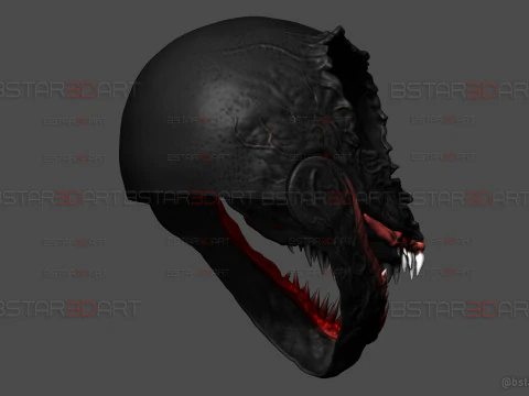 Venom Helmet Damaged Moveable - Marvel Movie 2024 3D Print Model
