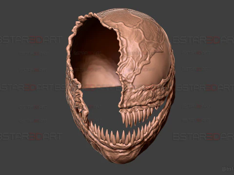 Venom Helmet Damaged Moveable - Marvel Movie 2024 3D Print Model