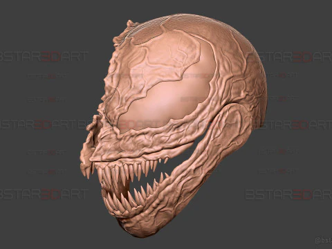 Venom Helmet Damaged Moveable - Marvel Movie 2024 3D Print Model