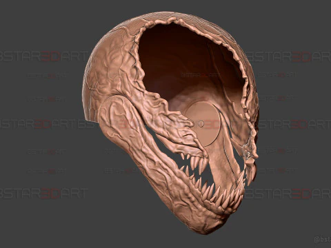 Venom Helmet Damaged Moveable - Marvel Movie 2024 3D Print Model