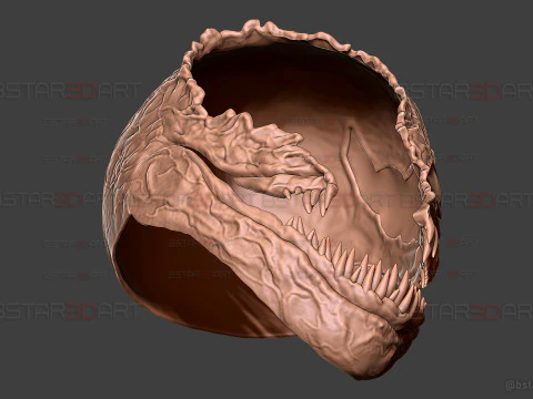 Venom Helmet Damaged Moveable - Marvel Movie 2024 3D Print Model